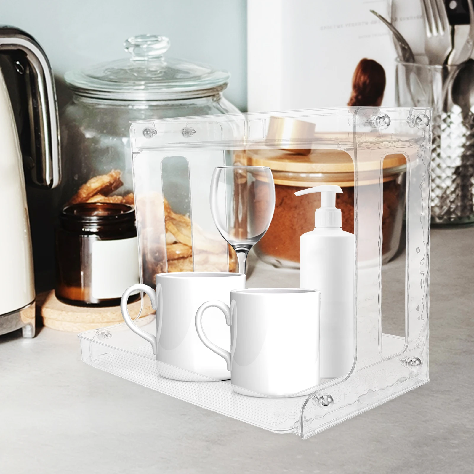 Полка для кофейной станции, двойная полка для кружек, подставка для макияжа, прозрачные подстаканники для офиса 
Полка для кофейной станции, двойная полка для кружек, подставка для макияжа, прозрачные подстаканники для офиса