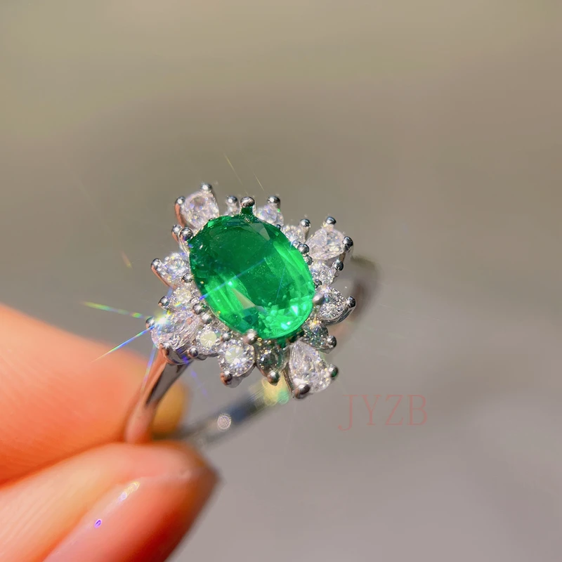 2022 Luxury original 925 sterling silver natural emerald ring female oval wedding anniversary gift jewelry
2022 Luxury original 925 sterling silver natural emerald ring female oval wedding anniversary gift jewelry