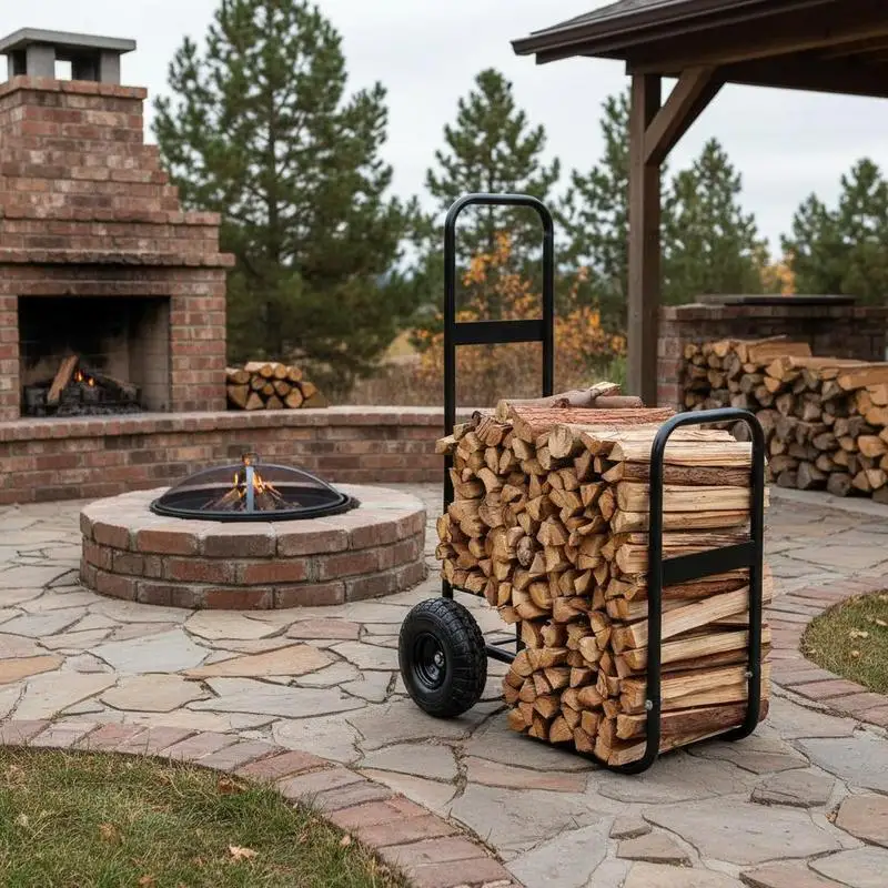 Lumber Hauling Dolly 250 lbs Capacity For Fireplace Fire Pit Woodpile, Heavy Duty Steel Frame Pneumatic Rubber Wheels Wood Storage Mover Black
Lumber Hauling Dolly 250 lbs Capacity For Fireplace Fire Pit Woodpile, Heavy Duty Steel Frame Pneumatic Rubber Wheels Wood Storage Mover Black
