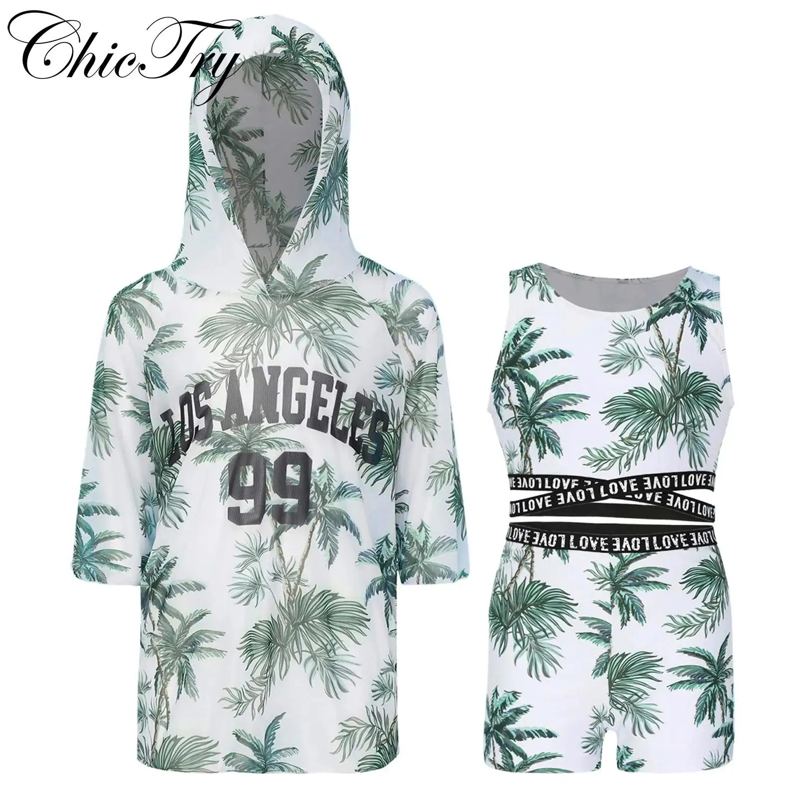 Kids Girls Swim Sets 3 Pieces Swimsuit Tropical Print Tank Top with Shorts and Hoodie Cover Up Summer Swimwear Bathing Suits
Kids Girls Swim Sets 3 Pieces Swimsuit Tropical Print Tank Top with Shorts and Hoodie Cover Up Summer Swimwear Bathing Suits