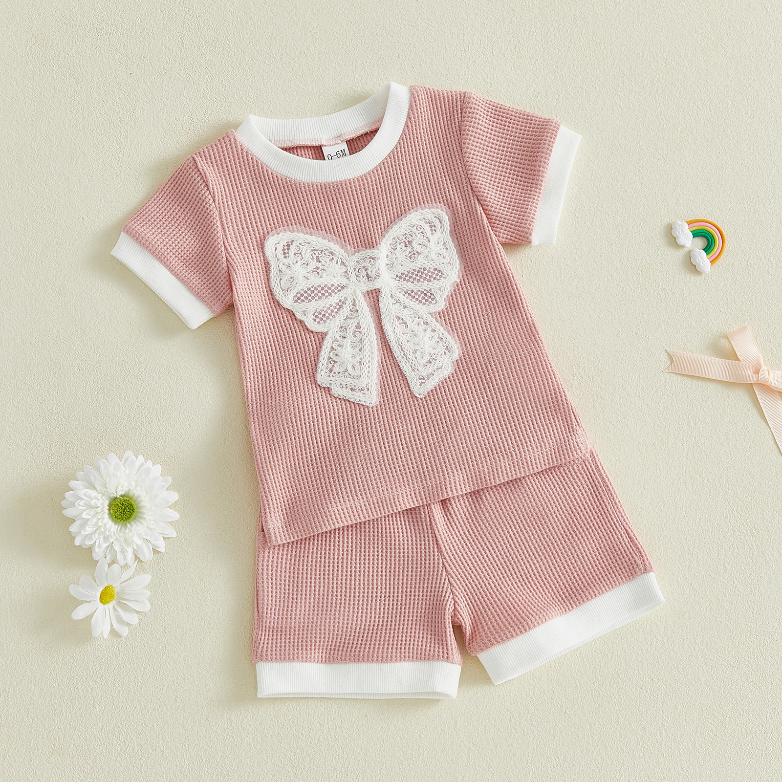Summer Toddler Kids Baby Girls Clothing Sets Lace Flower Short Sleeve Waffle T-shirts+Elastic Waist Pocket Shorts Tracksuits
Summer Toddler Kids Baby Girls Clothing Sets Lace Flower Short Sleeve Waffle T-shirts+Elastic Waist Pocket Shorts Tracksuits