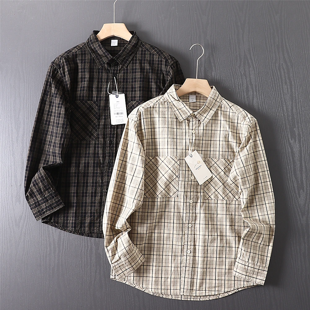Retro Japanese Plaid Long Sve Cotton irt Men's Lazy Sle Loose Casual Layering Trendy Outerwear Comfortable Classic
Retro Japanese Plaid Long Sve Cotton irt Men's Lazy Sle Loose Casual Layering Trendy Outerwear Comfortable Classic