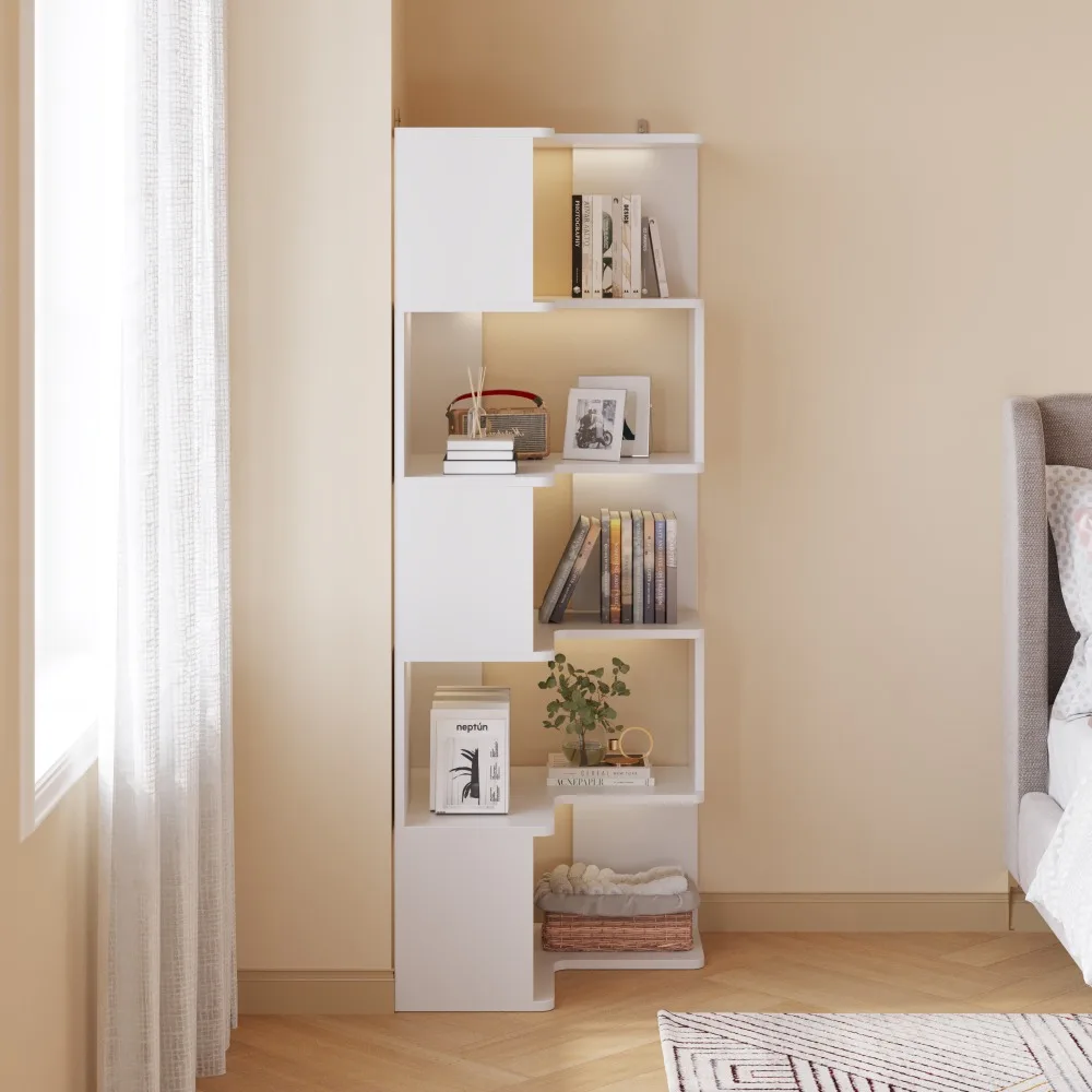 5-layer L-shaped corner display rack particle board 60*60*165cm white, Bookcases
5-layer L-shaped corner display rack particle board 60*60*165cm white, Bookcases