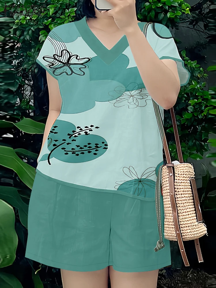 2025 ZANZEA Summer Outfits 2PCS Women Floral Printed Blouse Short Sets Casual V Neck Short Sleeve Tops Suit Vintage Matching Set
2025 ZANZEA Summer Outfits 2PCS Women Floral Printed Blouse Short Sets Casual V Neck Short Sleeve Tops Suit Vintage Matching Set