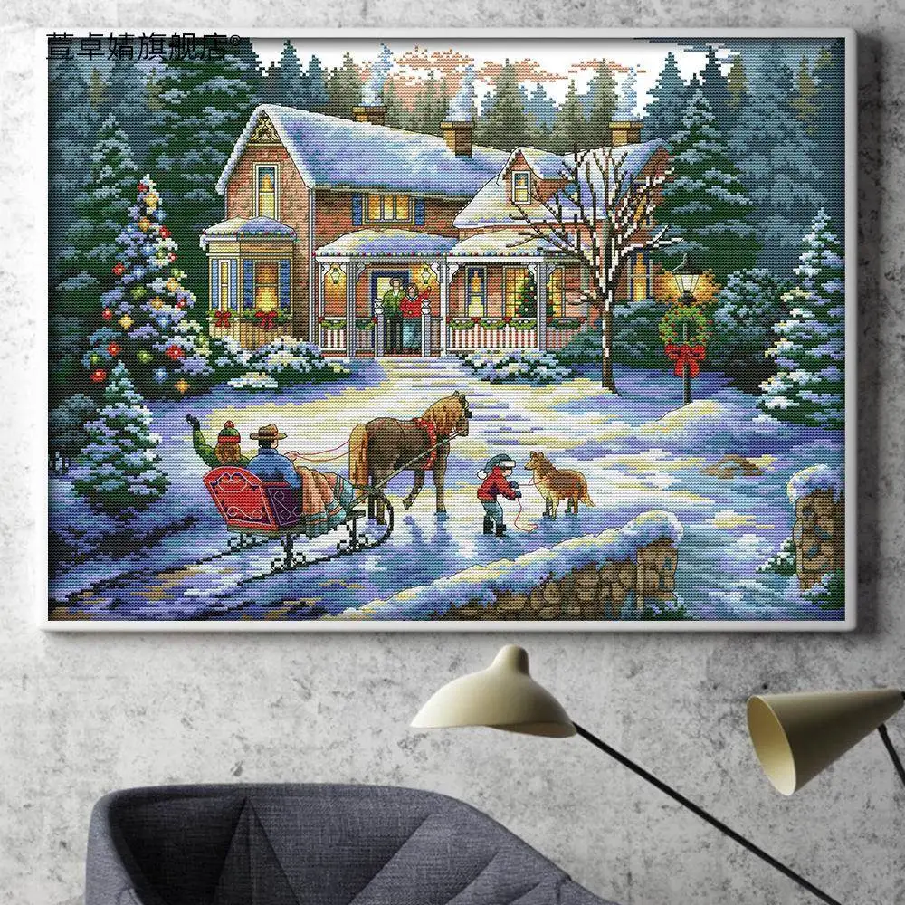 New Christmas Scene Cross Stitch Embroidery Material Kit Living Room Decorative Painting DIY Self Embroidery Party Supplies
New Christmas Scene Cross Stitch Embroidery Material Kit Living Room Decorative Painting DIY Self Embroidery Party Supplies