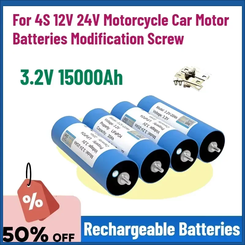 In Stock 3.2V 15Ah Battery Pack LiFePO4 Phosphate Grade A Cell for 4S 12V 24V Motorcycle Car Motor Batteries Modification
In Stock 3.2V 15Ah Battery Pack LiFePO4 Phosphate Grade A Cell for 4S 12V 24V Motorcycle Car Motor Batteries Modification