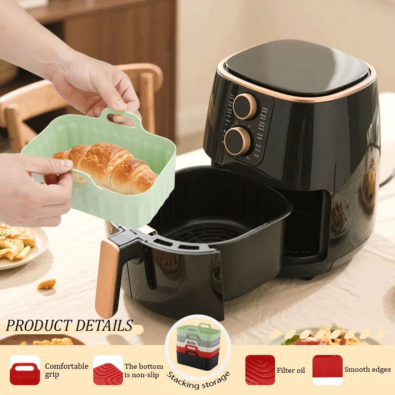 Многоразовая антипригарная вкладыш для сковороды для аэрофритюрницы, аксессуары, силиконовые аэрофритюрницы, противень для выпечки и корзина для пиццы, жареной курицы 
Многоразовая антипригарная вкладыш для сковороды для аэрофритюрницы, аксессуары, силиконовые аэрофритюрницы, противень для выпечки и корзина для пиццы, жареной курицы