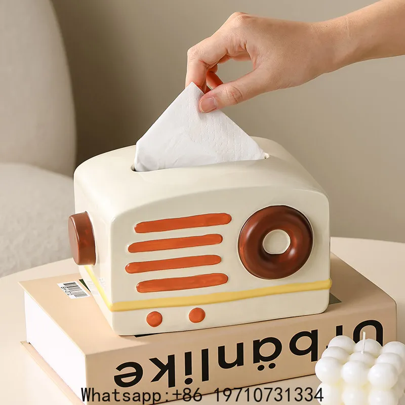 Creative Cute and Good-looking Radio Tissue Box Ceramic High-end Living Room Desktop Paper Box
Creative Cute and Good-looking Radio Tissue Box Ceramic High-end Living Room Desktop Paper Box