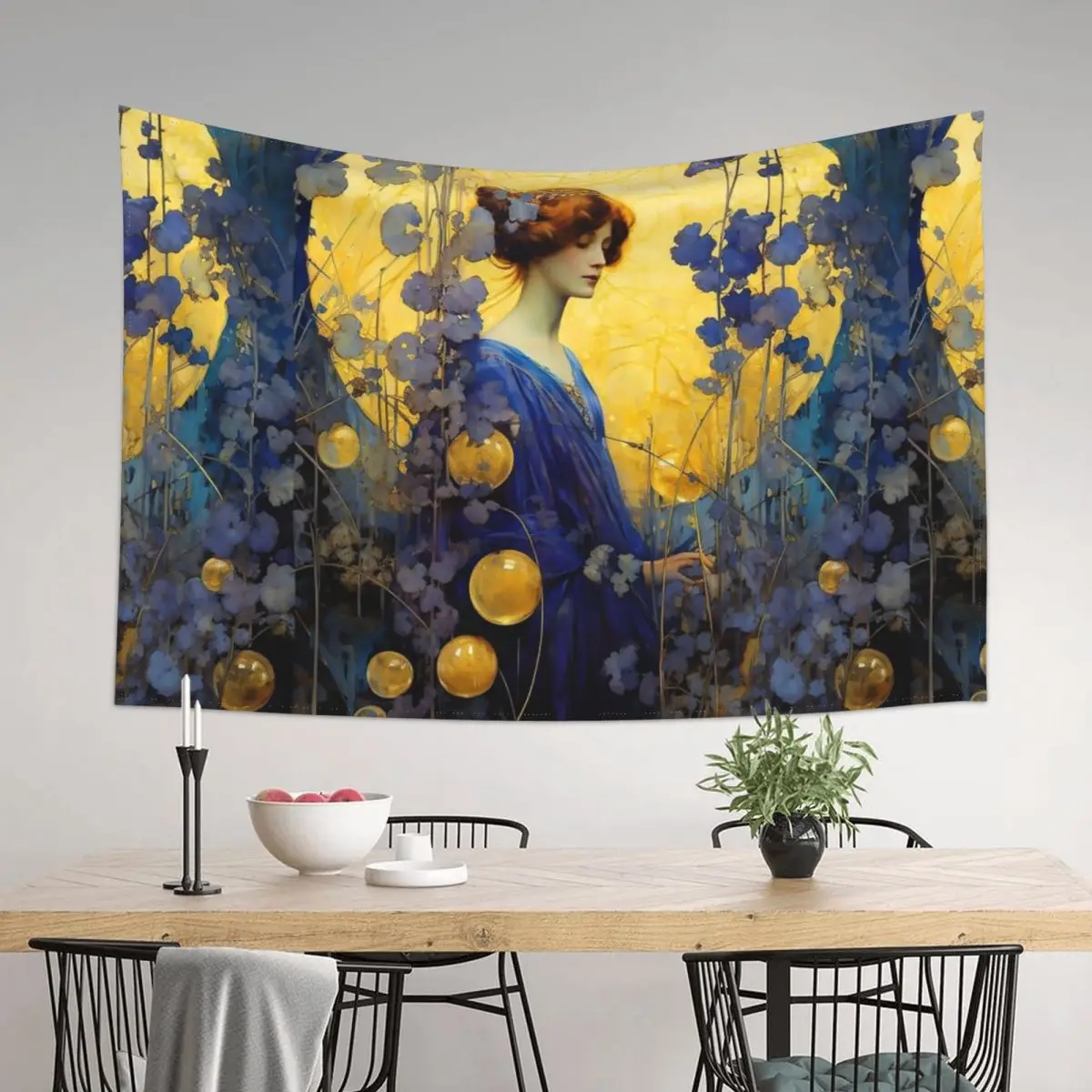 Starlight Night, Alphonse Mucha style, Belle époque Tapestry Japanese Room Decor Wall Mural Tapestry 
Starlight Night, Alphonse Mucha style, Belle époque Tapestry Japanese Room Decor Wall Mural Tapestry