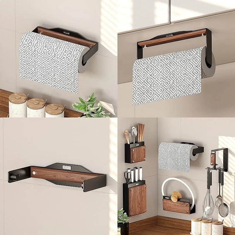 Retro Walnut Paper Towel Holder No Drilling Kitchen Cabinet Mount Rack
Retro Walnut Paper Towel Holder No Drilling Kitchen Cabinet Mount Rack