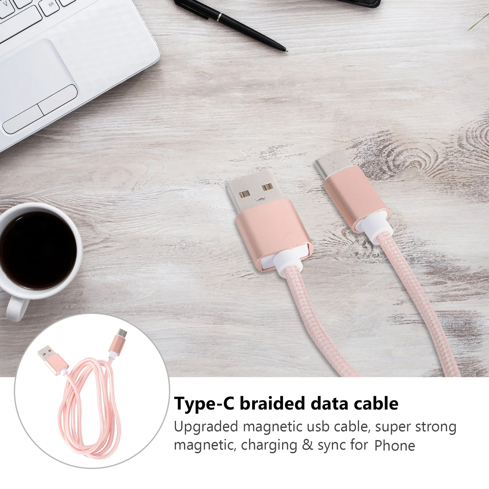 1M Nylon Braided Magnetic USB Cable Fast Charging Data Sync LED Indicator Rose Gold Universal for USB-C Devices 3 in
1M Nylon Braided Magnetic USB Cable Fast Charging Data Sync LED Indicator Rose Gold Universal for USB-C Devices 3 in