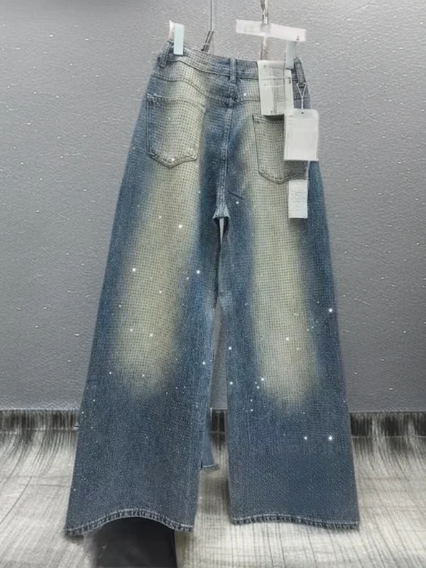 Spring Dry Star High Waist Loose Straight Leg Wide Leg Pants Women's Casual Faion Diamond Embellied Dry Star Jeans
Spring Dry Star High Waist Loose Straight Leg Wide Leg Pants Women's Casual Faion Diamond Embellied Dry Star Jeans