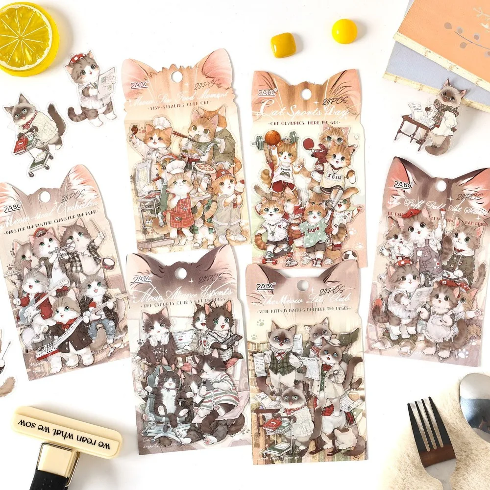 20Pcs Cute Cat PET Stickers, Waterproof Self-Adhesive Decals for Scrapbooking Journal Water Bottle Phone Case DIY
20Pcs Cute Cat PET Stickers, Waterproof Self-Adhesive Decals for Scrapbooking Journal Water Bottle Phone Case DIY