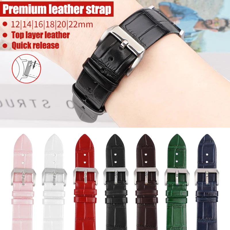 Leather Strap 12/14/16/18/19/20/21/22mm Stainless Steel Buckle Soft Men Women Quick Release Universal Bracelet Watch Band Belt
Leather Strap 12/14/16/18/19/20/21/22mm Stainless Steel Buckle Soft Men Women Quick Release Universal Bracelet Watch Band Belt