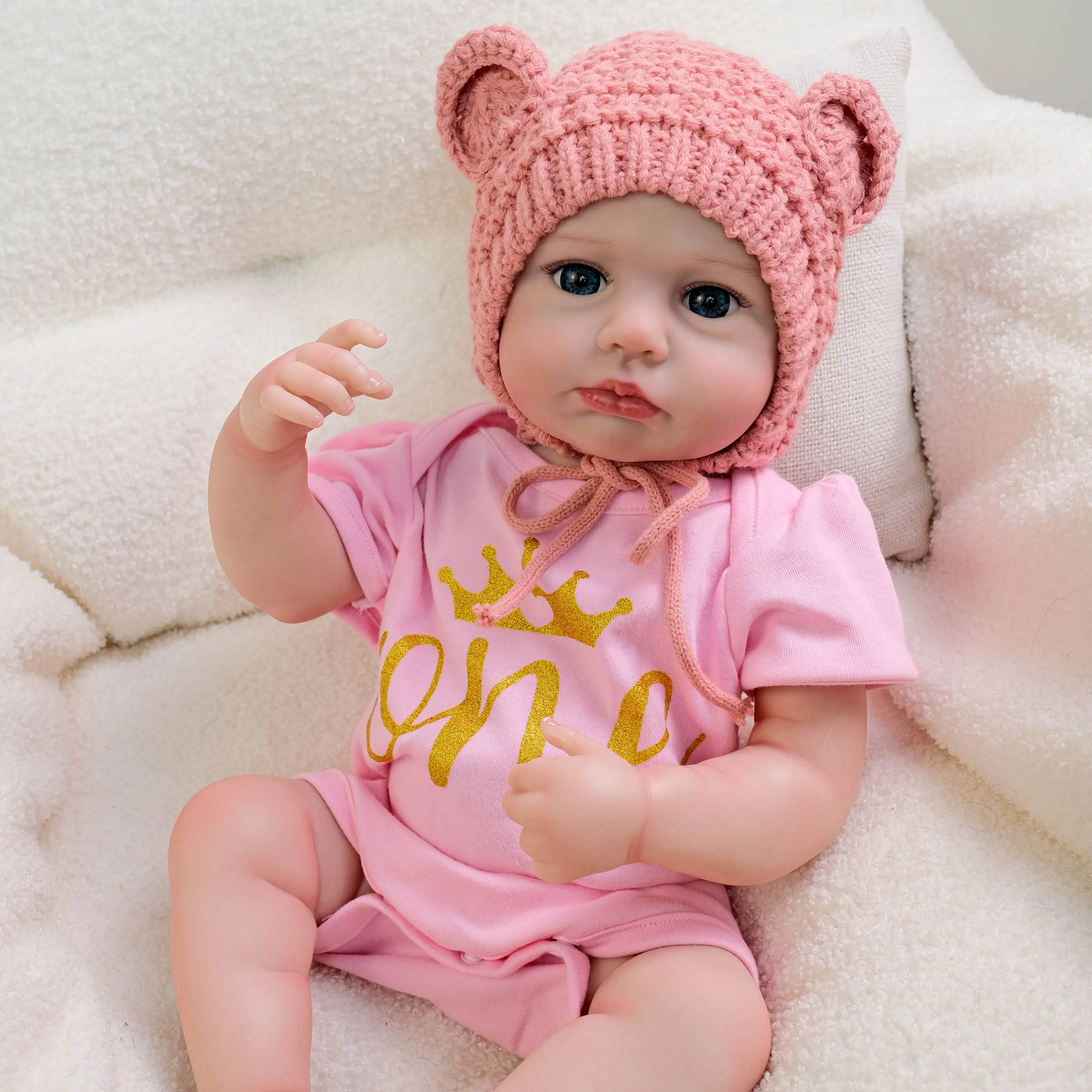 19inch LouLou Awake Full Vinyl Body Lifelike Reborn Baby Doll Multiple Layers Painting 3D Skin With Hand Draw Hair Visible Veins
19inch LouLou Awake Full Vinyl Body Lifelike Reborn Baby Doll Multiple Layers Painting 3D Skin With Hand Draw Hair Visible Veins