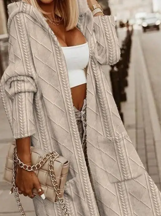 Женское пальто средней длины с капюшоном, осень-зима, Новое поступление, саржевая текстура, длинное све, полиэфирное волокно, 00% модная верхняя одежда
Женское пальто средней длины с капюшоном, осень-зима, Новое поступление, саржевая текстура, длинное све, полиэфирное волокно, 00% модная верхняя одежда