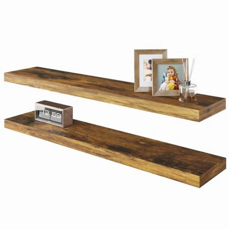 Floating Shelves 31W x 7D Wall Mounted Wooden Shelves with Invisible Brackets Set of 2 Hanging Wall Shelves Decoration for Bedr
Floating Shelves 31W x 7D Wall Mounted Wooden Shelves with Invisible Brackets Set of 2 Hanging Wall Shelves Decoration for Bedr