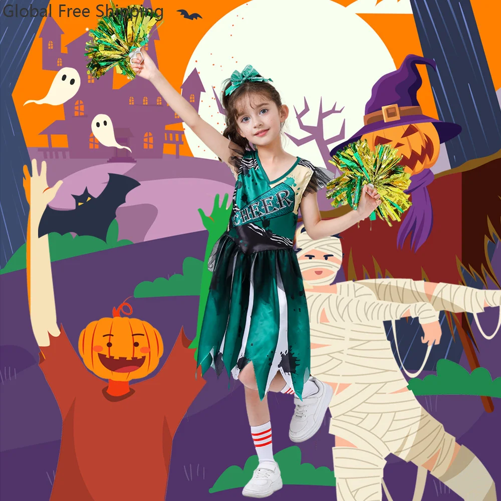 Halloween Children's Cheerleading Role Play Costumes Girls Campus Sports Zombie Theme Dress Carnival Dance Costume Party Set
Halloween Children's Cheerleading Role Play Costumes Girls Campus Sports Zombie Theme Dress Carnival Dance Costume Party Set