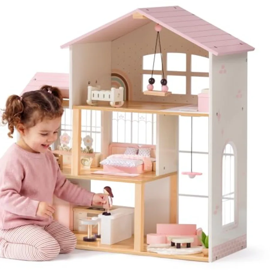 Doll House for Girls Three-Story Wooden Dollhouse with 6 Open Rooms, Transparent Conservatory, 37Pcs DIY Modular Furniture Acce
Doll House for Girls Three-Story Wooden Dollhouse with 6 Open Rooms, Transparent Conservatory, 37Pcs DIY Modular Furniture Acce