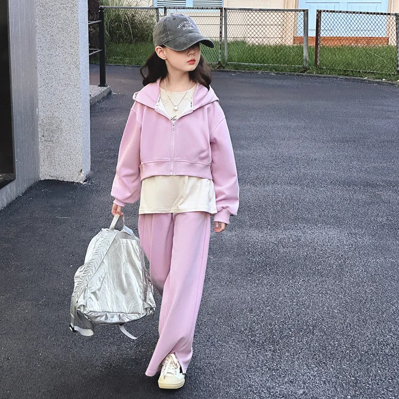 Girls Clothes Pink Suits Children 2024 New Spring Fall Fashion Coat Top Trousers Simple Casual Two-piece Set Clothes Children
Girls Clothes Pink Suits Children 2024 New Spring Fall Fashion Coat Top Trousers Simple Casual Two-piece Set Clothes Children