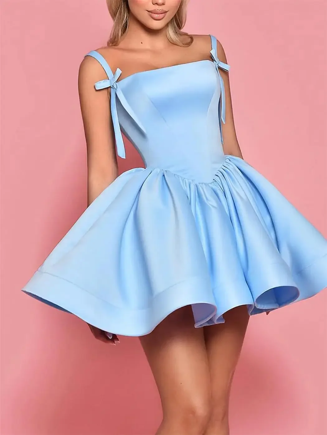 Sky Blue Short Prom Cocktail Dress Spaghetti Straps Square Neck A-line Satin Teens Birthday Formal Party Gowns For Homecoming
Sky Blue Short Prom Cocktail Dress Spaghetti Straps Square Neck A-line Satin Teens Birthday Formal Party Gowns For Homecoming