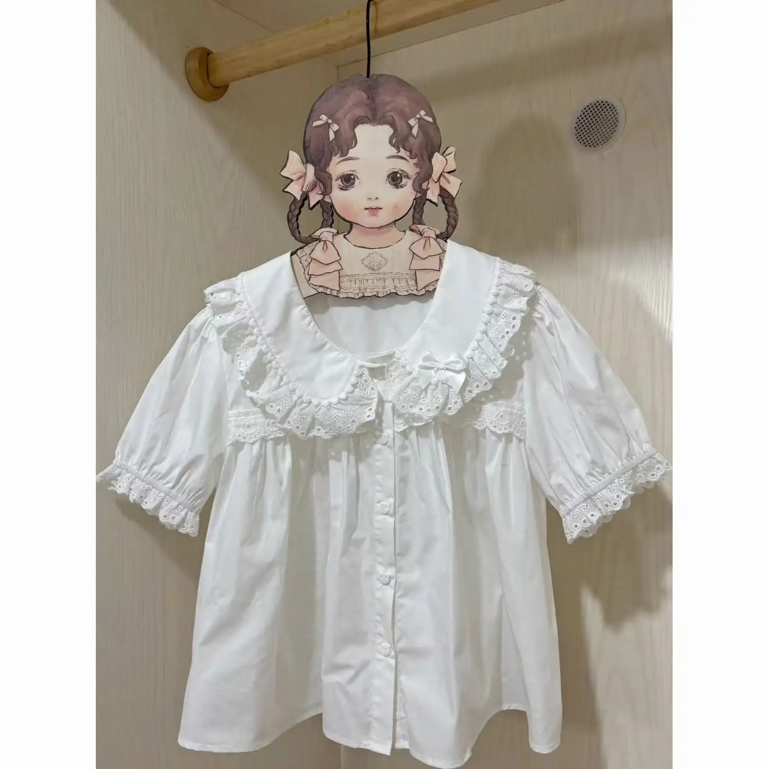Preppy Style Kawaii Peter Pan Collar Blouses Women Summer Sweet Ruffle Short Sleeve White Shirt Girl Japanese Lolita Jk Shirts
Preppy Style Kawaii Peter Pan Collar Blouses Women Summer Sweet Ruffle Short Sleeve White Shirt Girl Japanese Lolita Jk Shirts