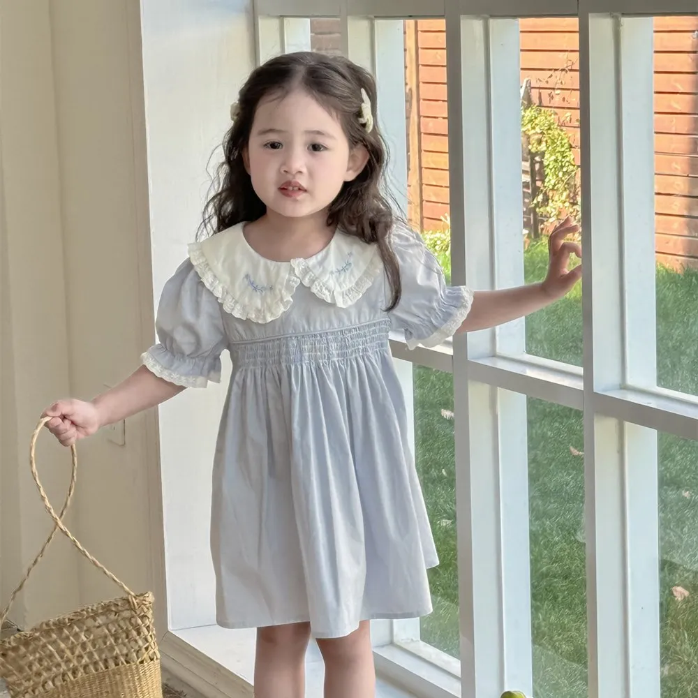 kids girls clothes baby dress cotton Sweet girl's blue summer dress big lapel embroidery dress toddler clothes
kids girls clothes baby dress cotton Sweet girl's blue summer dress big lapel embroidery dress toddler clothes