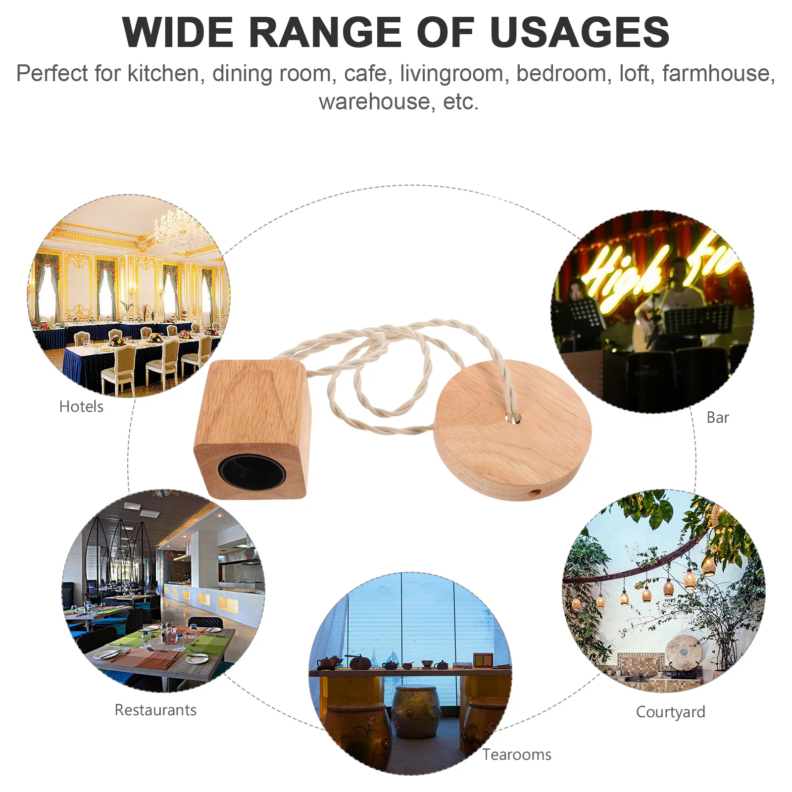 Elegant E27 Solid Wood Lamp Socket Suspension Light Holder Unique Design Pendant Light Accessory
Elegant E27 Solid Wood Lamp Socket Suspension Light Holder Unique Design Pendant Light Accessory