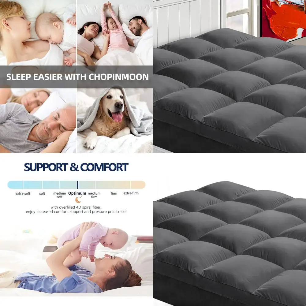 Queen Size Extra Thick Mattress Topper for Back Pain Relief, Plush Pillow Top Cover with Deep Pocket, Grey, 60x80 + 20
Queen Size Extra Thick Mattress Topper for Back Pain Relief, Plush Pillow Top Cover with Deep Pocket, Grey, 60x80 + 20