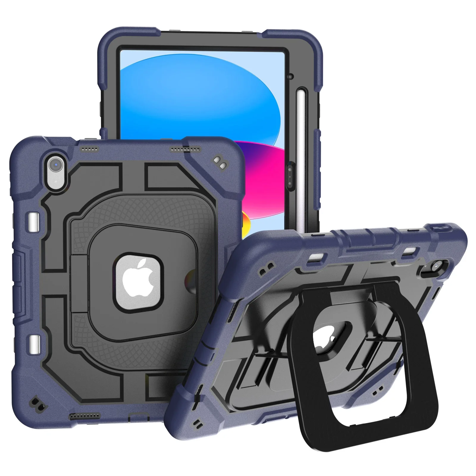 For iPad (2025) / 10.9 (2022) Case Kickstand Silicone + PC Shockproof Protective Tablet Cover - Navy Blue + Black
For iPad (2025) / 10.9 (2022) Case Kickstand Silicone + PC Shockproof Protective Tablet Cover - Navy Blue + Black