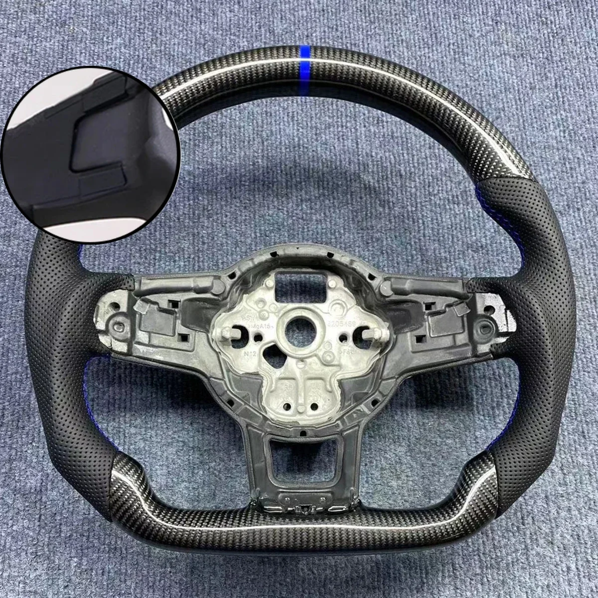 For VW Golf MK 7 7.5 GTI GTD GTE R Polo Carbon Fiber Wteering Wheel Perforated Leather With Blue Stitching Upgrade
For VW Golf MK 7 7.5 GTI GTD GTE R Polo Carbon Fiber Wteering Wheel Perforated Leather With Blue Stitching Upgrade