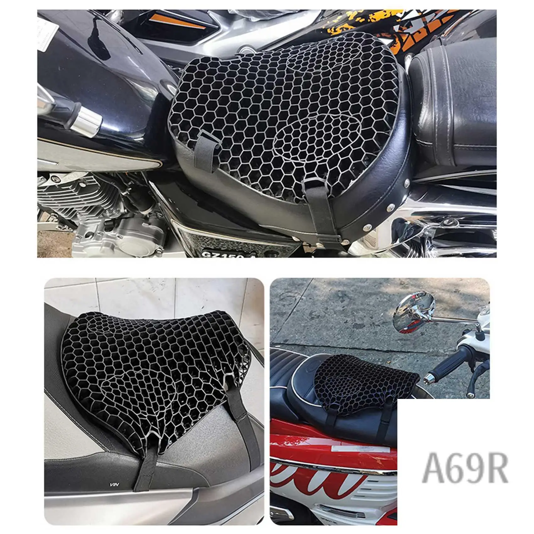 A69R-Silicone Motorcycle Seat Cover Air Seat Cushion Breathable Pressure Relief Protector For Cruiser Sport Touring Saddles
A69R-Silicone Motorcycle Seat Cover Air Seat Cushion Breathable Pressure Relief Protector For Cruiser Sport Touring Saddles
