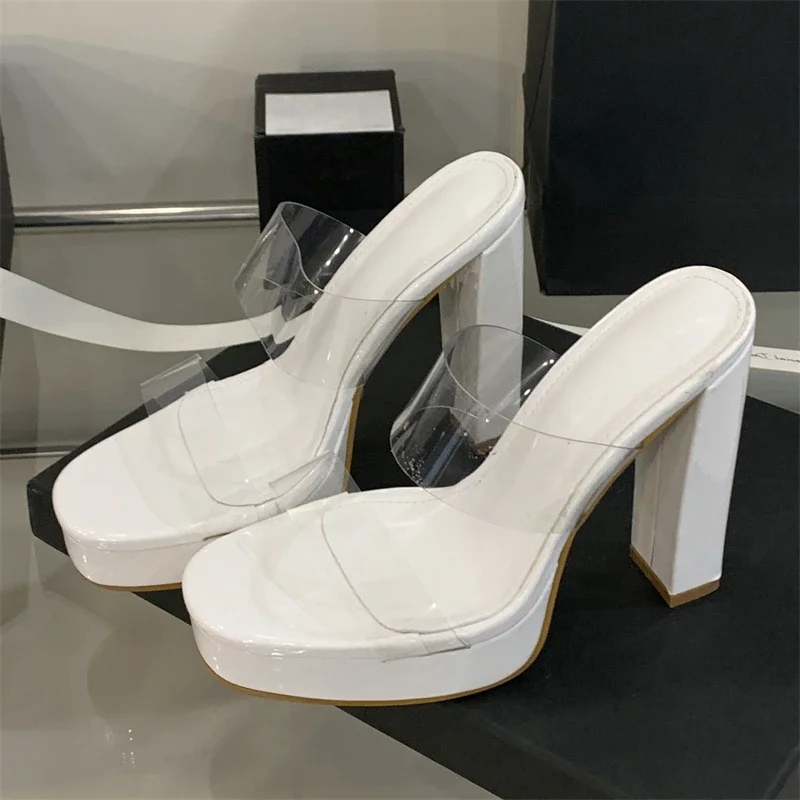 Aneikeh Street Style Chunky Platform Open Toe Women Slippers PVC Transparent Style Shallow Mouth Square High Heels Summer Shoes
Aneikeh Street Style Chunky Platform Open Toe Women Slippers PVC Transparent Style Shallow Mouth Square High Heels Summer Shoes