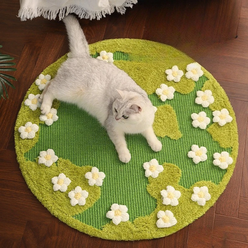 80cm Round Sisal Cat Scratcher Rug Flower Pattern Non-Shedding Scratch Resistant Pet Mat Human Pet Dual Use for Indoor Cats
80cm Round Sisal Cat Scratcher Rug Flower Pattern Non-Shedding Scratch Resistant Pet Mat Human Pet Dual Use for Indoor Cats