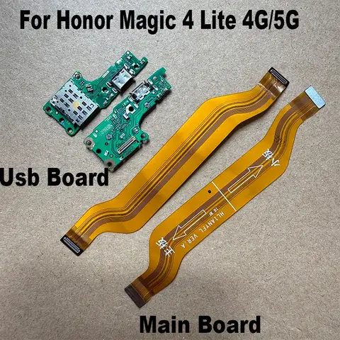 For Huawei Honor Magic 4 Lite USB Charging Dock Port Main Mother Mic Microphone Connector Board Flex Cable Replacement 4G 5G