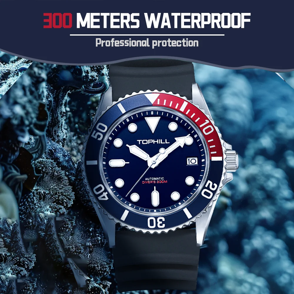 TOPHILL 40mm Automatic Dive Watch for Men 300M Waterproof Man Wristwatch NH35 Mechanical Super Luminous Sapphire Men's Watches
TOPHILL 40mm Automatic Dive Watch for Men 300M Waterproof Man Wristwatch NH35 Mechanical Super Luminous Sapphire Men's Watches