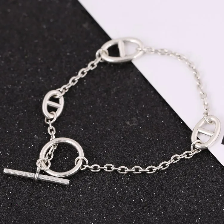 Korean version pure silver s925 fashionable pig nose silver bracelet with versatile personality and trendy brand for women
Korean version pure silver s925 fashionable pig nose silver bracelet with versatile personality and trendy brand for women