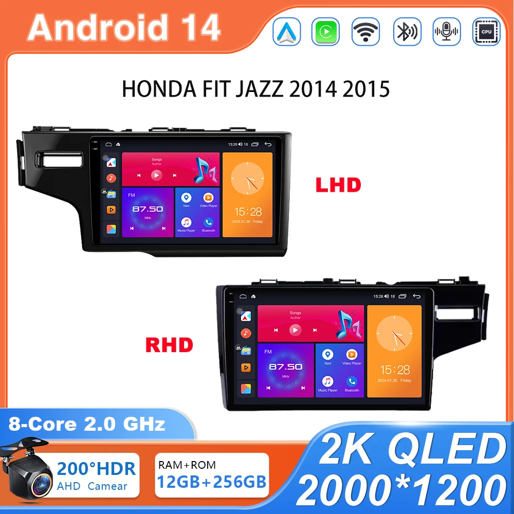 Автомобильное радио Android 14 для HONDA Fit JAZZ RHD 2014 2015 LHD RHD Мультимедийный видеоплеер Навигация GPS 2 DIN-экран WIFI Головное устройство
Автомобильное радио Android 14 для HONDA Fit JAZZ RHD 2014 2015 LHD RHD Мультимедийный видеоплеер Навигация GPS 2 DIN-экран WIFI Головное устройство