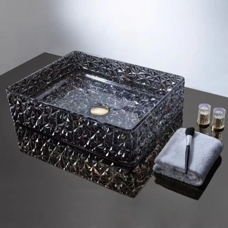 Modern Glass Bathroom Sink Household Simple Rectangular Countertop Thickened Durable Washbasin Beautiful Bathroom Accessories
Modern Glass Bathroom Sink Household Simple Rectangular Countertop Thickened Durable Washbasin Beautiful Bathroom Accessories