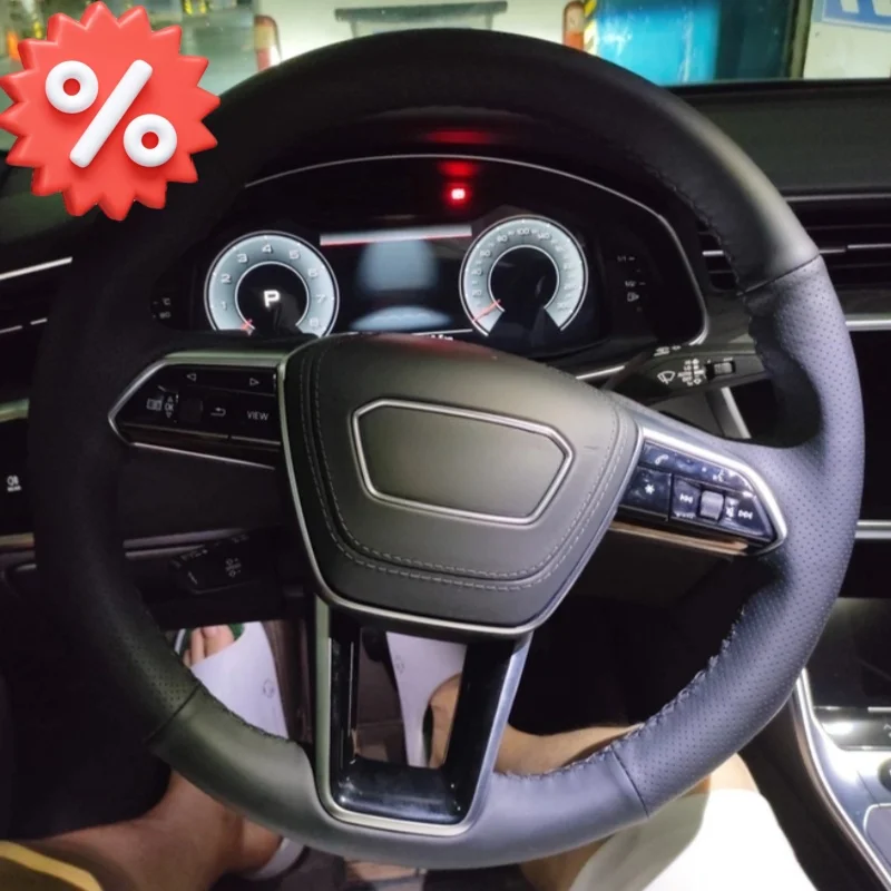 Custom Auto Interior Hand-stitched Black Microfiber Leather Car Steering Wheel Cover For Audi A6 (C8) Avant Allroad 2018-2019 A7
Custom Auto Interior Hand-stitched Black Microfiber Leather Car Steering Wheel Cover For Audi A6 (C8) Avant Allroad 2018-2019 A7