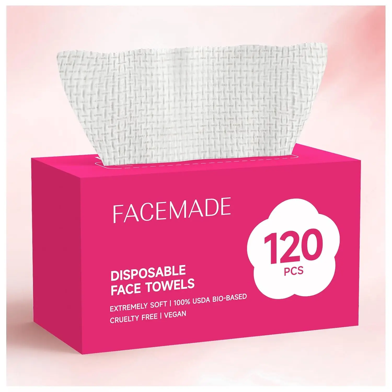 120 Count Disposable Face Towels, 100% Biobased, Super Soft Thick Dry Wipes for Makeup & Clean Skin
120 Count Disposable Face Towels, 100% Biobased, Super Soft Thick Dry Wipes for Makeup & Clean Skin