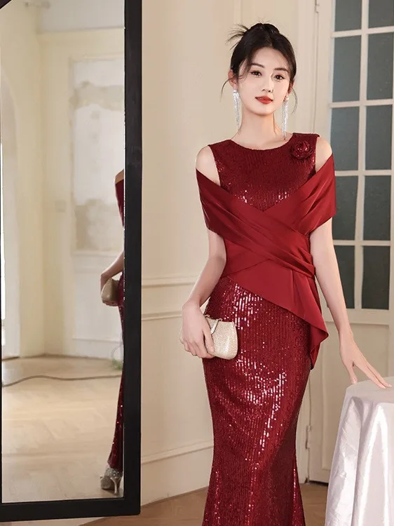 Faionable Long oulder Bared awl Sle Evening Gown Wedding Banquet Dr Mother of the Bride om Evening Gown
Faionable Long oulder Bared awl Sle Evening Gown Wedding Banquet Dr Mother of the Bride om Evening Gown