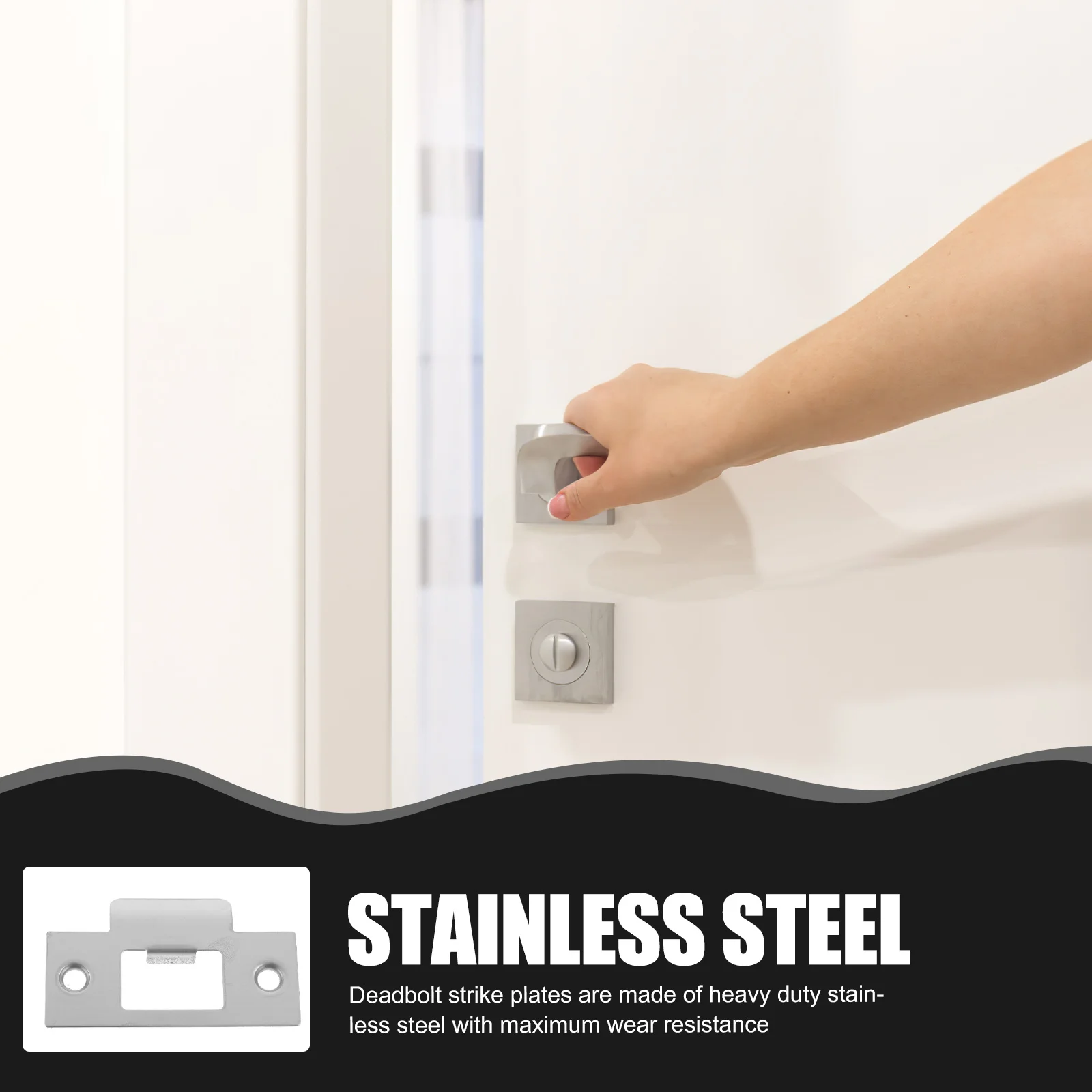 2Sets Lock Tongue Strike Plates Heavy Duty Stainless Steel Door Reinforcement Security Deadbolt Cover Plate for Front Door Entry
2Sets Lock Tongue Strike Plates Heavy Duty Stainless Steel Door Reinforcement Security Deadbolt Cover Plate for Front Door Entry