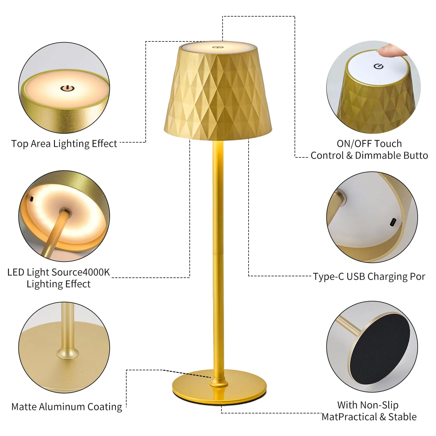 (Hot-Selling) Minimalist Cordless Led Table Lamp, Touch Control, Portable, USB Rechargeable, Three-Color Stepless Dimming, Night Light for Bedroom and Dining Ambiance, 3-Level Brightness Room Decor Table Lamp, Suitable for Ambient Lighting, Wireless Led T
(Hot-Selling) Minimalist Cordless Led Table Lamp, Touch Control, Portable, USB Rechargeable, Three-Color Stepless Dimming, Night Light for Bedroom and Dining Ambiance, 3-Level Brightness Room Decor Table Lamp, Suitable for Ambient Lighting, Wireless Led T
