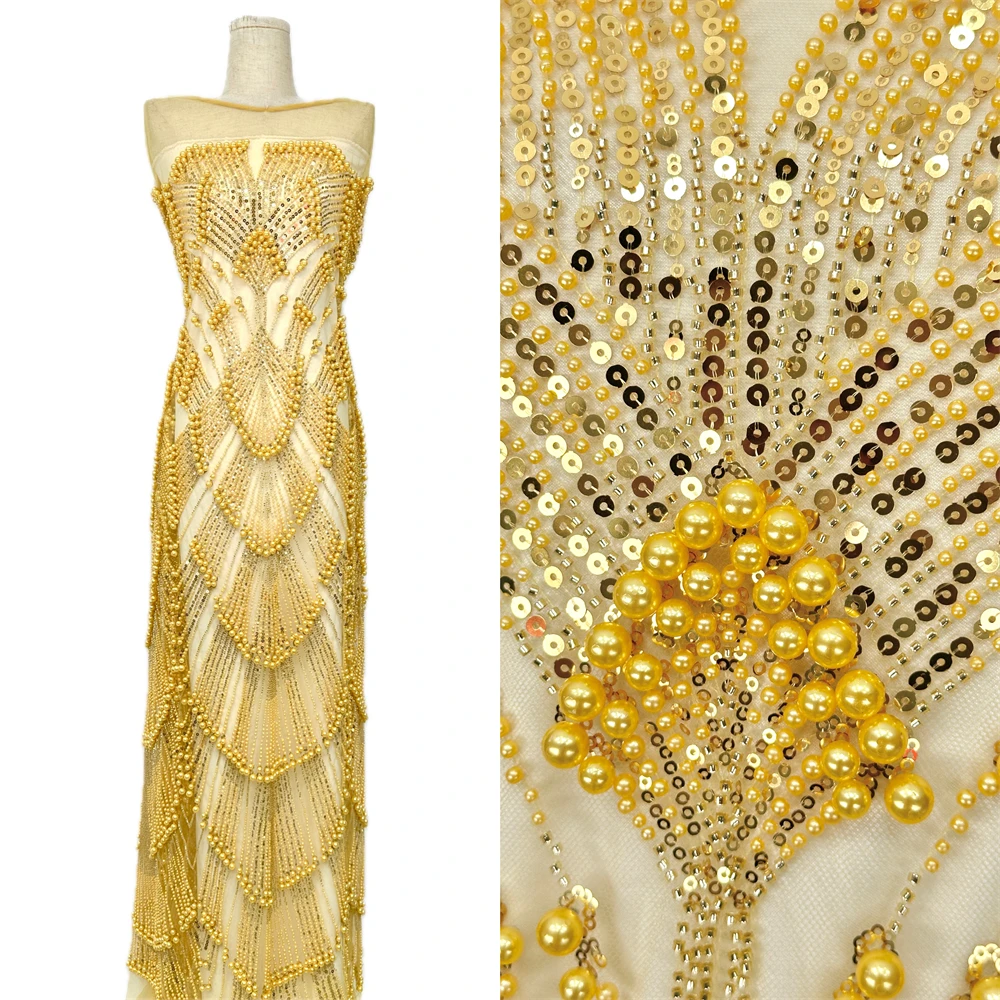 2 yards African Sequins Beaded Groom Lace Fabric High Quality French Tulle Lace Fabric 2026 Embroidery Nigerian Lace Fabrics
2 yards African Sequins Beaded Groom Lace Fabric High Quality French Tulle Lace Fabric 2026 Embroidery Nigerian Lace Fabrics