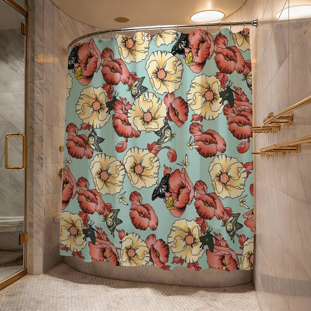 Waterproof Floral Peony Pattern Shower Curtain Liner Bathroom Decor Bohemian Botanical Flower Print Curtain Size 180x180cm
Waterproof Floral Peony Pattern Shower Curtain Liner Bathroom Decor Bohemian Botanical Flower Print Curtain Size 180x180cm