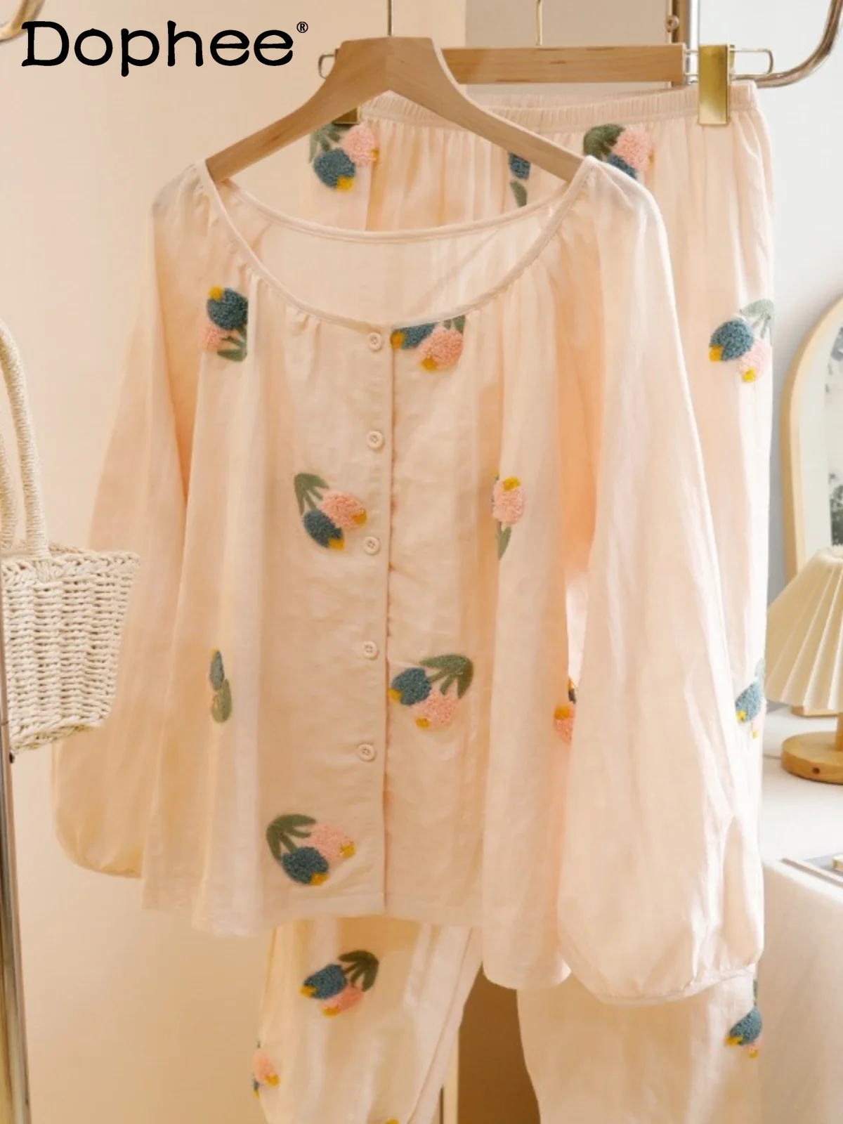 Cotton Printed Pajamas Sweet Girl Long-sleeved Suit Thin Comfortable Skin-friendly Japanese Ins Style Casual Loungewear
Cotton Printed Pajamas Sweet Girl Long-sleeved Suit Thin Comfortable Skin-friendly Japanese Ins Style Casual Loungewear