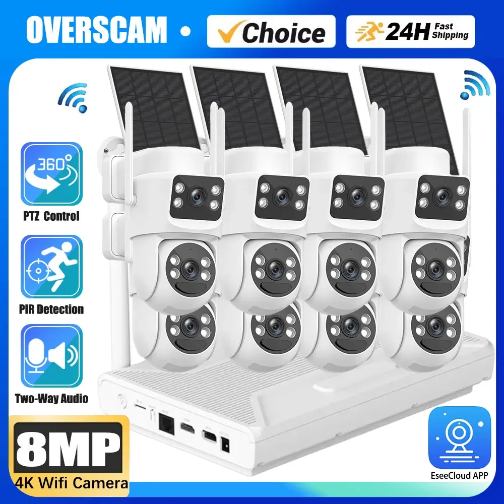 10CH 4K 8MP Dual Lens Screen Solar PTZ Wireless CCTV System Wifi Battery Camera Kit Security 2-Way Audio Video Surveillance Set
10CH 4K 8MP Dual Lens Screen Solar PTZ Wireless CCTV System Wifi Battery Camera Kit Security 2-Way Audio Video Surveillance Set
