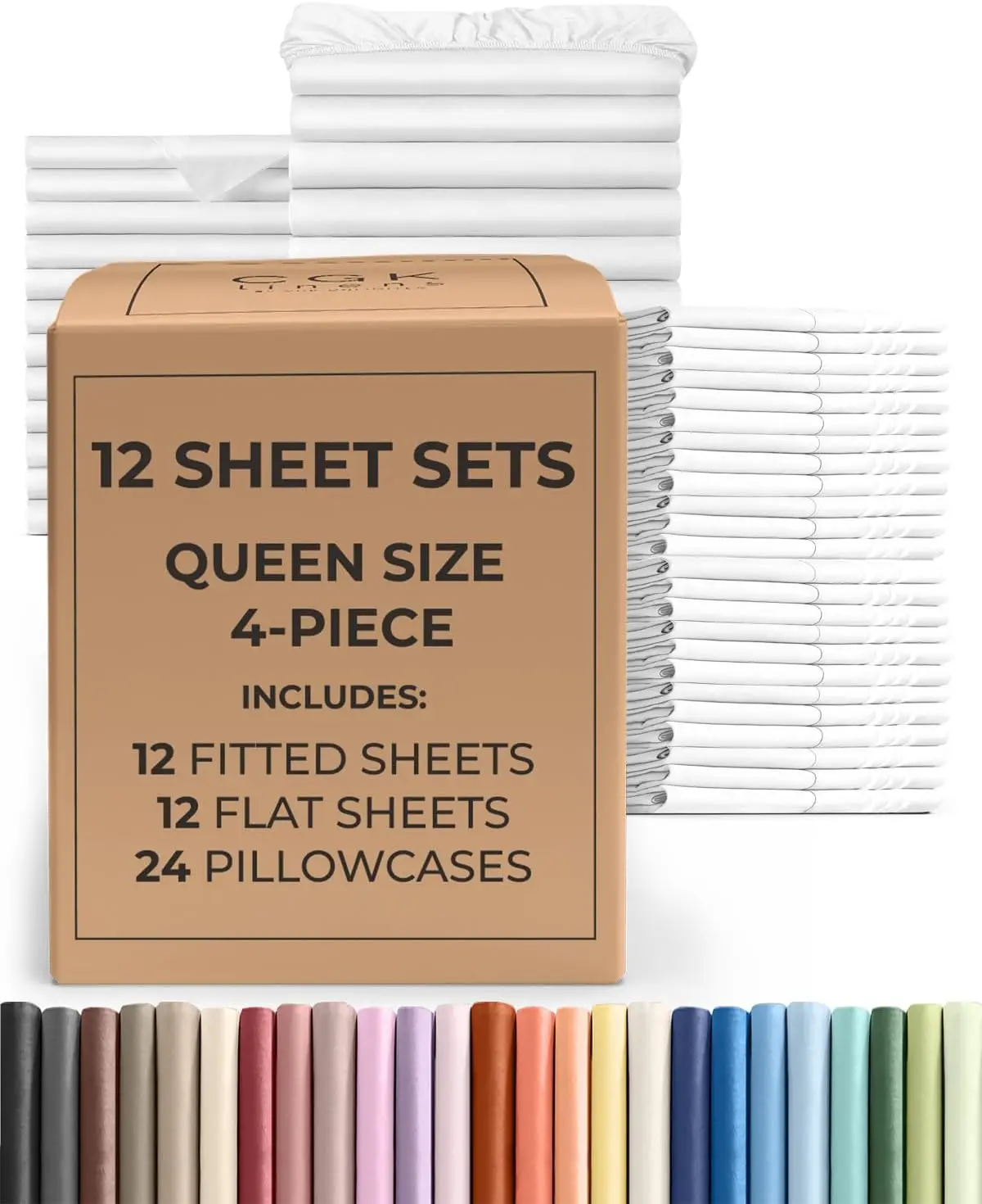 12-Pack Queen Sheet Sets Bulk for Hotels Airbnbs Spas with Deep Pockets Cooling Soft Breathable Wrinkle Free Easy Care White
12-Pack Queen Sheet Sets Bulk for Hotels Airbnbs Spas with Deep Pockets Cooling Soft Breathable Wrinkle Free Easy Care White