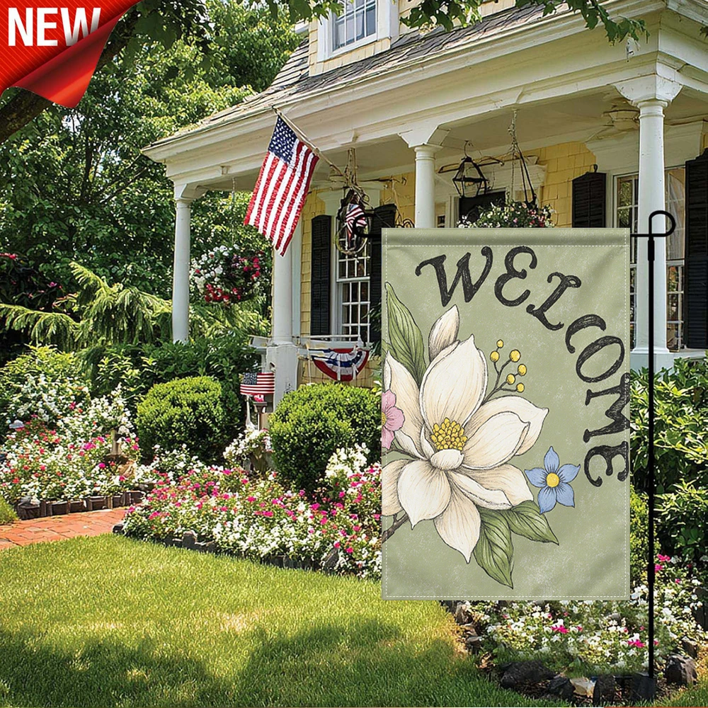 1PC, Welcome Floral Garden Flag Magnolia Flower Print Outdoor Welcome Flag Double Sided Decorative Yard Flag for Spring Summer Patio Lawn Porch Farmhouse Outdoor Decorations Seasonal Outside House Flag
1PC, Welcome Floral Garden Flag Magnolia Flower Print Outdoor Welcome Flag Double Sided Decorative Yard Flag for Spring Summer Patio Lawn Porch Farmhouse Outdoor Decorations Seasonal Outside House Flag